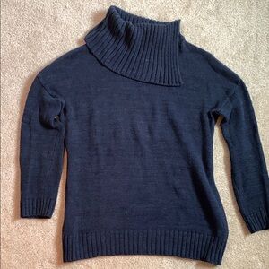 Matty M Navy Blue Turtleneck Sweater Cozy Knit